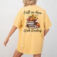 Fall In Love With Reading Book Autumn Teachers Pumpkins Women's Comfort Colors T-Shirt Back Print Mustard Fall In Love With Reading Book Autumn Teachers Pumpkins Women's Comfort Colors T-Shirt Back Print Mustard