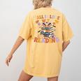 Fall In Love With Reading Halloween Stack Of Book Teacher Women's Comfort Colors T-Shirt Back Print Mustard Fall In Love With Reading Halloween Stack Of Book Teacher Women's Comfort Colors T-Shirt Back Print Mustard