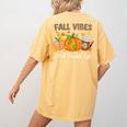 Fall Vibes And That Teacher Life Autumn Thanksgiving Women's Comfort Colors T-Shirt Back Print Mustard Fall Vibes And That Teacher Life Autumn Thanksgiving Women's Comfort Colors T-Shirt Back Print Mustard