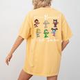 My Favorite Monsters Call Me Teacher Thank Mummy Vampire Bat Women's Comfort Colors T-Shirt Back Print Mustard