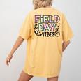 Field Day Vibes For Teacher Kids Happy Field Day 2025 Women's Comfort Colors T-Shirt Back Print Mustard