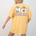 First Data Then Thanksgiving Im Earning A Break Sped Teacher Women's Comfort Colors T-Shirt Back Print Mustard