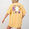 First Grade Boo Crew Teacher Student Halloween Costume Women's Comfort Colors T-Shirt Back Print Mustard