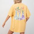 Flowers Test Tube Chemistry Student Science Teacher Women Women's Comfort Colors T-Shirt Back Print Mustard