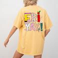 Fri-Yay Happy Friday Lovers Teacher Weekend Women Women's Comfort Colors T-Shirt Back Print Mustard Fri-Yay Happy Friday Lovers Teacher Weekend Women Women's Comfort Colors T-Shirt Back Print Mustard