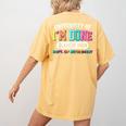 Fun University Of I'm Done Class Of 2025 Teacher Retirement Women's Comfort Colors T-Shirt Back Print Mustard