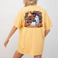 Ghost Book Reading Halloween Books Lover Teacher Women's Comfort Colors T-Shirt Back Print Mustard Ghost Book Reading Halloween Books Lover Teacher Women's Comfort Colors T-Shirt Back Print Mustard