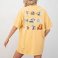 Ghost Reading Teacher Halloween Librarian Book Lover School Women's Comfort Colors T-Shirt Back Print Mustard