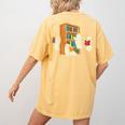 Ghosts Reading Books Teacher Halloween Librarian Boooks Women's Comfort Colors T-Shirt Back Print Mustard