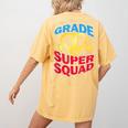 Grade 1 Super Squad Superhero Teacher Team Women's Comfort Colors T-Shirt Back Print Mustard Grade 1 Super Squad Superhero Teacher Team Women's Comfort Colors T-Shirt Back Print Mustard