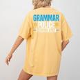 Grammar Police Comma Unit English Teacher Grammar Teacher For Men Women Women's Comfort Colors T-Shirt Back Print Mustard