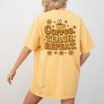 Groovy Coffee Teach Repeat Retro Teacher Women's Comfort Colors T-Shirt Back Print Mustard Groovy Coffee Teach Repeat Retro Teacher Women's Comfort Colors T-Shirt Back Print Mustard