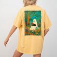 Groovy Ghost Reading Book Cat Halloween Ghost Teacher Women's Comfort Colors T-Shirt Back Print Mustard Groovy Ghost Reading Book Cat Halloween Ghost Teacher Women's Comfort Colors T-Shirt Back Print Mustard