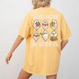 Groovy Halloween Ghost Read More Boooooks Librarian Teacher For Men Women Kids Women's Comfort Colors T-Shirt Back Print Mustard Groovy Halloween Ghost Read More Boooooks Librarian Teacher For Men Women Kids Women's Comfort Colors T-Shirt Back Print Mustard