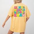 Groovy In My Middle School Era Back To School Teacher Women's Comfort Colors T-Shirt Back Print Mustard