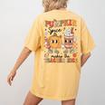 Groovy Pumpkin Spice Makes Teacher Nice Fall Thanksgiving Women's Comfort Colors T-Shirt Back Print Mustard Groovy Pumpkin Spice Makes Teacher Nice Fall Thanksgiving Women's Comfort Colors T-Shirt Back Print Mustard