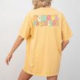 Groovy School Counselor Back To School Teacher Counseling Women's Comfort Colors T-Shirt Back Print Mustard