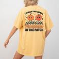 Groovy I Teach The Cutest Pumpkins In The Patch For Teacher Women's Comfort Colors T-Shirt Back Print Mustard Groovy I Teach The Cutest Pumpkins In The Patch For Teacher Women's Comfort Colors T-Shirt Back Print Mustard