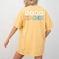 Groovy Teacher Cute Daisy Flower Retro Back To School Women's Comfort Colors T-Shirt Back Print Mustard Groovy Teacher Cute Daisy Flower Retro Back To School Women's Comfort Colors T-Shirt Back Print Mustard