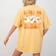 Groovy Teacher Halloween Trick Or Teach Ghost Men Women Kids Women's Comfort Colors T-Shirt Back Print Mustard Groovy Teacher Halloween Trick Or Teach Ghost Men Women Kids Women's Comfort Colors T-Shirt Back Print Mustard