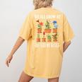 We All Grow At Different Rates Back To School Teacher Women's Comfort Colors T-Shirt Back Print Mustard