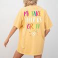 Growth Mindset Positive Back To School Teacher Student Women's Comfort Colors T-Shirt Back Print Mustard Growth Mindset Positive Back To School Teacher Student Women's Comfort Colors T-Shirt Back Print Mustard