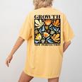 Growth Not Perfection Abstract Florals SPED Teacher Women's Comfort Colors T-Shirt Back Print Mustard