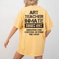 Halloween Art Teacher Prisoner Costume Women's Comfort Colors T-Shirt Back Print Mustard Halloween Art Teacher Prisoner Costume Women's Comfort Colors T-Shirt Back Print Mustard