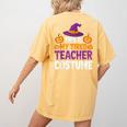 Halloween Costumes For Teachers Tired Teacher Costume Tee Women's Comfort Colors T-Shirt Back Print Mustard