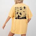 Halloween Music Note Clefs Spooky Ghost For Music Teacher Women's Comfort Colors T-Shirt Back Print Mustard