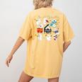 Halloween Music Teacher Ghost Playing Musical Instruments Women's Comfort Colors T-Shirt Back Print Mustard