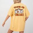 Halloween Teacher Ghosts Trick Or Teach Retro Costume Women Women's Comfort Colors T-Shirt Back Print Mustard