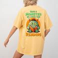 Halloween Teacher Librarian Monster Reading Books Men Women Kids Women's Comfort Colors T-Shirt Back Print Mustard Halloween Teacher Librarian Monster Reading Books Men Women Kids Women's Comfort Colors T-Shirt Back Print Mustard