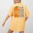 Halloween Teacher Shirt I Teach The Cutest Pumpkins In Patch Men Women Kids Women's Comfort Colors T-Shirt Back Print Mustard