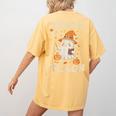 Halloween Teacher Shirts Women School Trick Or Teach Groovy Women's Comfort Colors T-Shirt Back Print Mustard