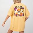 Halloween Teacher Smell a Tiny Human Ghost Spooky Season Women's Comfort Colors T-Shirt Back Print Mustard