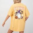 Halloween Teacher Trade Students For Candy Costume Women Women's Comfort Colors T-Shirt Back Print Mustard Halloween Teacher Trade Students For Candy Costume Women Women's Comfort Colors T-Shirt Back Print Mustard