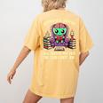 Halloween Teacher Zombie Reading Is Good For Brains Women's Comfort Colors T-Shirt Back Print Mustard Halloween Teacher Zombie Reading Is Good For Brains Women's Comfort Colors T-Shirt Back Print Mustard