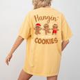 Hangin With My Cookies Gingerbread Women Christmas Teacher Women's Comfort Colors T-Shirt Back Print Mustard Hangin With My Cookies Gingerbread Women Christmas Teacher Women's Comfort Colors T-Shirt Back Print Mustard