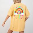 Happy 50th Days Of School Rainbow Teacher 50 Days Smarter Women's Comfort Colors T-Shirt Back Print Mustard Happy 50th Days Of School Rainbow Teacher 50 Days Smarter Women's Comfort Colors T-Shirt Back Print Mustard