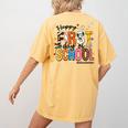 Happy First Day Of School PE Teacher Life Back To School Women's Comfort Colors T-Shirt Back Print Mustard Happy First Day Of School PE Teacher Life Back To School Women's Comfort Colors T-Shirt Back Print Mustard