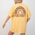 Happy Fri-Yay Friday Lovers Fun Teacher Leopard Rainbow Men Women Girls Kids Women's Comfort Colors T-Shirt Back Print Mustard Happy Fri-Yay Friday Lovers Fun Teacher Leopard Rainbow Men Women Girls Kids Women's Comfort Colors T-Shirt Back Print Mustard