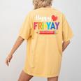 Happy Fri-Yay Friday Lovers Fun Teacher Life Weekend Women's Comfort Colors T-Shirt Back Print Mustard Happy Fri-Yay Friday Lovers Fun Teacher Life Weekend Women's Comfort Colors T-Shirt Back Print Mustard