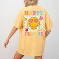 Happy Fri-Yay Groovy Teacher Friday Weekend Fri Yay Women's Comfort Colors T-Shirt Back Print Mustard Happy Fri-Yay Groovy Teacher Friday Weekend Fri Yay Women's Comfort Colors T-Shirt Back Print Mustard