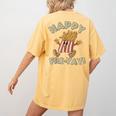 Happy Fri Yay Retro French Fries Friday Lovers Fun Teacher Women's Comfort Colors T-Shirt Back Print Mustard