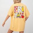 Happy Fri-Yay Teacher Back To School Friday Lovers Women's Comfort Colors T-Shirt Back Print Mustard Happy Fri-Yay Teacher Back To School Friday Lovers Women's Comfort Colors T-Shirt Back Print Mustard
