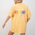 Happy Fri Yay Teacher Friday For Men Women Women's Comfort Colors T-Shirt Back Print Mustard