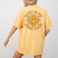 Happy To See Your Face Retro Happy Teacher Back To School Women's Comfort Colors T-Shirt Back Print Mustard