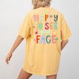 Happy To See Your Face Teacher Retro Back To School Women's Comfort Colors T-Shirt Back Print Mustard Happy To See Your Face Teacher Retro Back To School Women's Comfort Colors T-Shirt Back Print Mustard