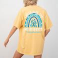 Happy Teacher I Wear Blue For My Students Autism Awareness Women's Comfort Colors T-Shirt Back Print Mustard Happy Teacher I Wear Blue For My Students Autism Awareness Women's Comfort Colors T-Shirt Back Print Mustard